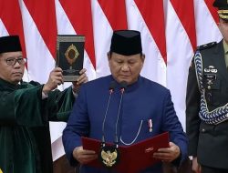 Prabowo Subianto Ucapkan Sumpah Jabatan Sebagai Presiden RI Ke 8