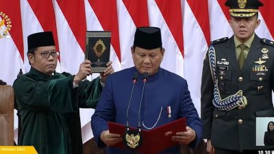 Prabowo Subianto Ucapkan Sumpah Jabatan Sebagai Presiden RI Ke 8
