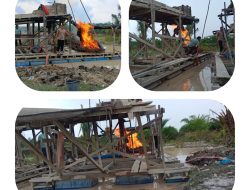 Polsek Benai Laksanakan Operasi Penertiban Aktivitas PETI di Desa Gunung Kesiangan .