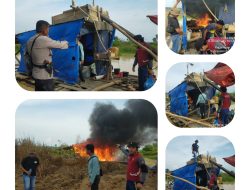 Polsek Singingi Hilir Tertibkan Penambangan Emas Ilegal (PETI) di Desa Petai Kecamatan Singingi Hilir