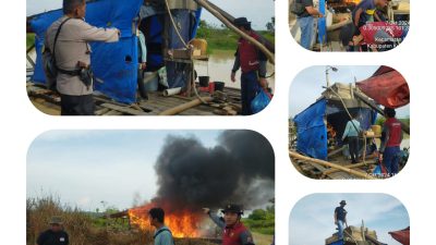 Polsek Singingi Hilir Tertibkan Penambangan Emas Ilegal (PETI) di Desa Petai Kecamatan Singingi Hilir