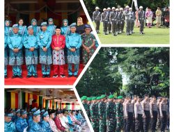 Mantap ! Kapolres Kuansing Hadiri Upacara Peringatan Hari Jadi ke-25 Kabupaten Kuantan Singingi di Lapangan Limuno Teluk Kuantan