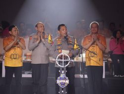 Kapolri Jenderal Drs. Listyo Sigit Prabowo Tutup Langsung Turnamen Bola Voli Sekaligus Resmikan Pembangunan Sumur Bor Dan Filtrasi Air Bersih