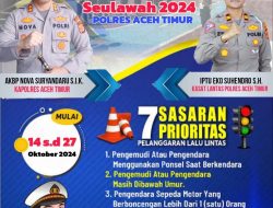 Mulai Tanggal 14 sampai Dengan 27 Oktober, Satlantas Polres Aceh Timur Gelar Operasi Zebra Seulawah 2024, Ini Sasarannya.