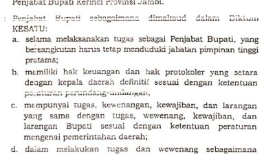 Jangan Sampai Menjadi Bumerang, Pj.Bupati Kerinci Tabrak Aturan”Masyarakat Minta Pihak Terkait Segera Ambil Tindakan Tegas