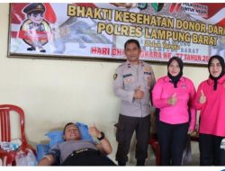 Rayakan HUT Humas ke-73 Polres Lampung Barat Laksanakan Donor Darah 