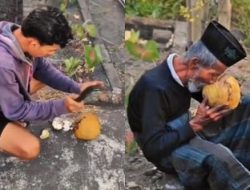 Viral Penjual Kelapa Langsung Berhenti dan Beri Minum Gratis saat Lihat Kakek Duduk di Pinggir Jalan