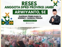 Ribuan Masyarakat Antusias Hadiri Reses Anggota DPRD Provinsi Jambi Arwiyanto.SE