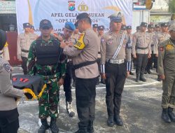Kapolresta Mamuju Pimpin Langsung Apel Gelar Pasukan Operasi Lilin Marano 2024