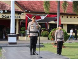 Kapolres Ogan Ilir Pimpin Pelaksanaan Gelar Pasukan Operasi Lilin 2024 dan Bacakan Amanat Kapolri