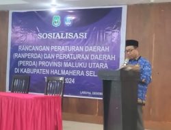 Asisten 1 Halsel Drs. Bustami Soleman Hadiri Sosialisasi Ranperda dan Perda Maluku Utara di Aula Hotel Buana Lipu