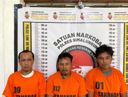 Tim Satgas Berantas Narkoba, Polres Simalungun Amankan Tiga Pengedar Narkoba dan Senjata Ilegal, Ada 8,25 gram Sabu
