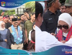 Gubernur Sulbar Bersama Bupati dan wakil Bupati mamuju tiba di mamuju di sambut Ratusan warga mamuju