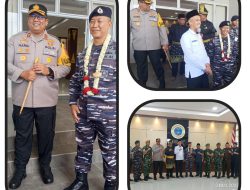 Kapolres Dumai Menghadiri Penyambutan Komandan Lanal Dumai Kolonel Laut ( P ) Abdul Haris, S.E M.M.D.S Menjadi Danlanal Kota Dumai