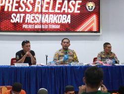 Satresnarkoba Polres Mamuju Tengah Gelar Press Release Pengungkapan Kasus Narkotika Periode Januari – Maret 2025