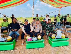 Kapolsek Pulau Rimau Hadiri Penanaman Bibit Jagung di Lahan PT. CVA Desa Selat Penuguan