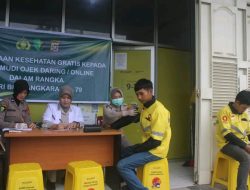 Bid Dokkes Polda Sultra Gelar Pemeriksaan Kesehatan Gratis untuk Pengemudi Ojek Online dalam Rangka Hari Bhayangkara ke-79