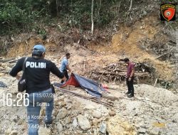 Polsek Singingi Cek Lokasi PETI di Sungai Ongau, Desa Pulau Padang Dua Buah Stingkai Alat Penyedot Material Di Temukan
