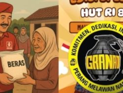 Gerakan Anti Narkotika (Granat) Kabupaten Tanggamus Bagi-Bagi Beras di Momen HUT ke-80 RI
