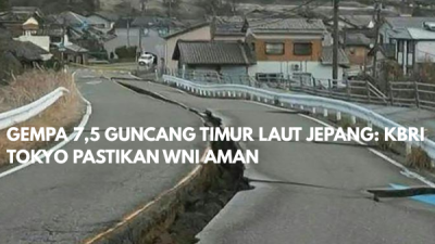 GEMPA 7,5 GUNCANG TIMUR LAUT JEPANG